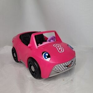 Fisher Price Little People Barbie, Pink Convertible Car With Sound EXCELLENT!